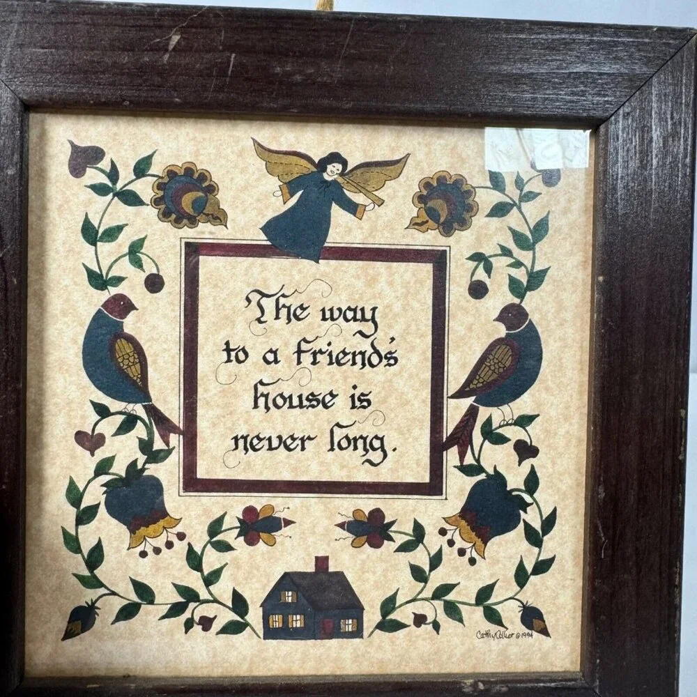 The Country Scribe PA German Fraktur Cathy Collier Framed Print‎ Folk Art 7.5